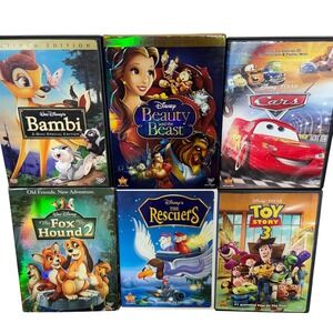 Disney DVD Bambi, Beauty & the Beast, Cars, Toy Story 3, Rescuers, Fox & Hound 2